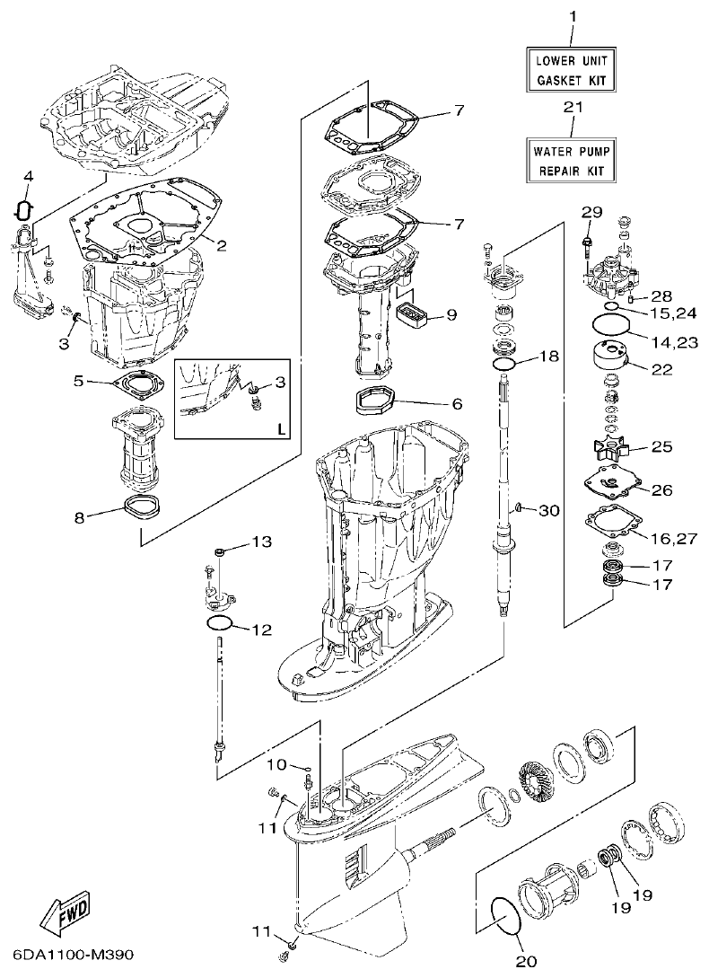 Yamaha 20 REPAIR KIT 2 parts diagram